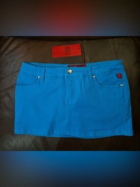 Tripp nyc Turquoise Button-Front Mini Skirt